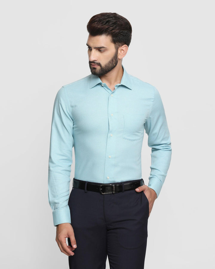 Formal Green Textured Shirt - Calix