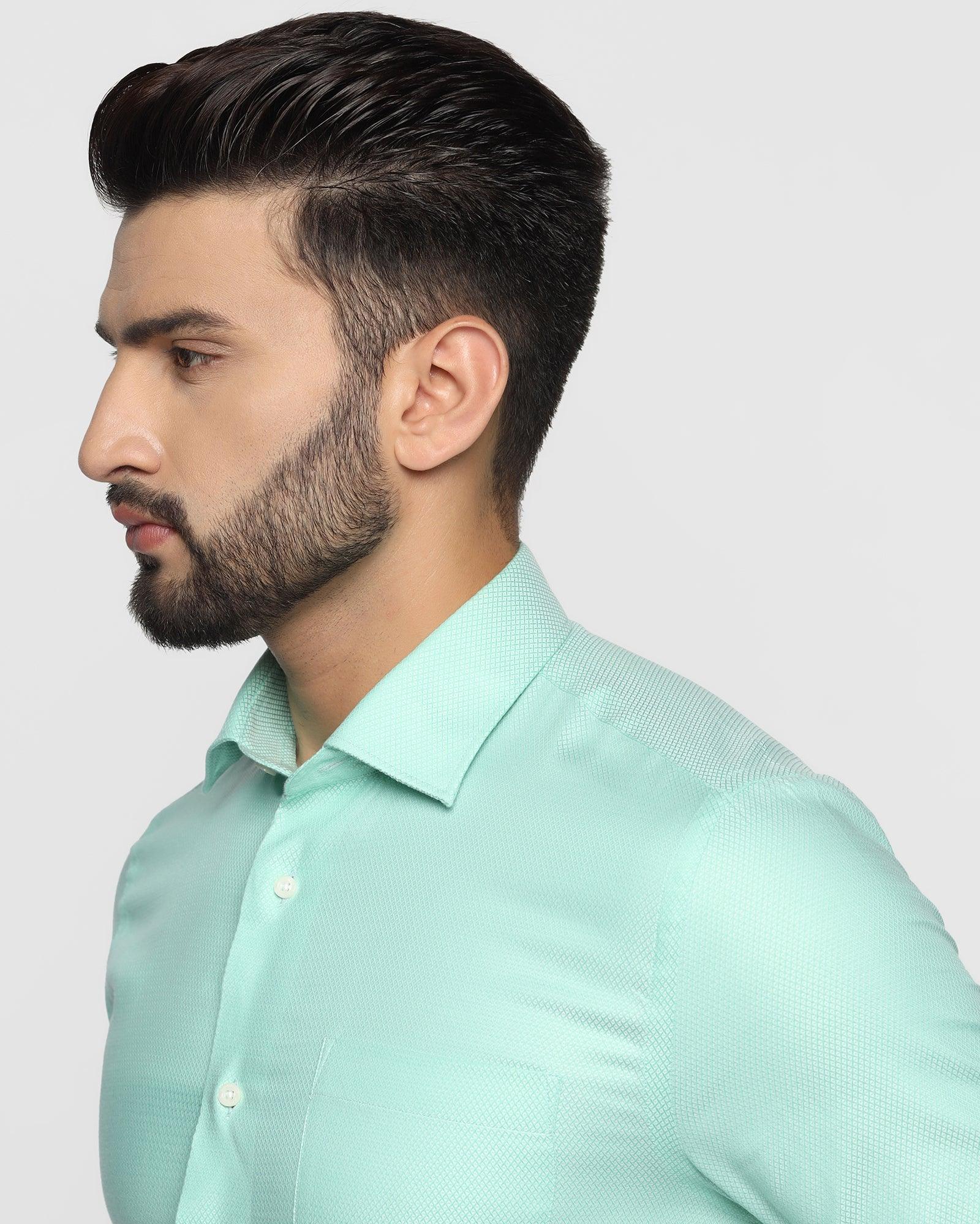 Formal Green Textured Shirt - Taper