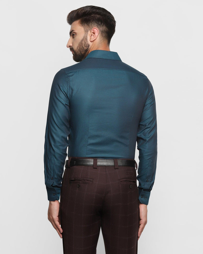 Formal Green Textured Shirt - Zurik