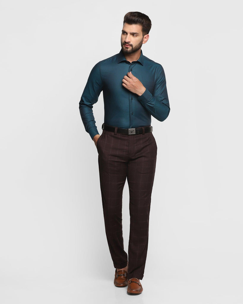 Formal Green Textured Shirt - Zurik