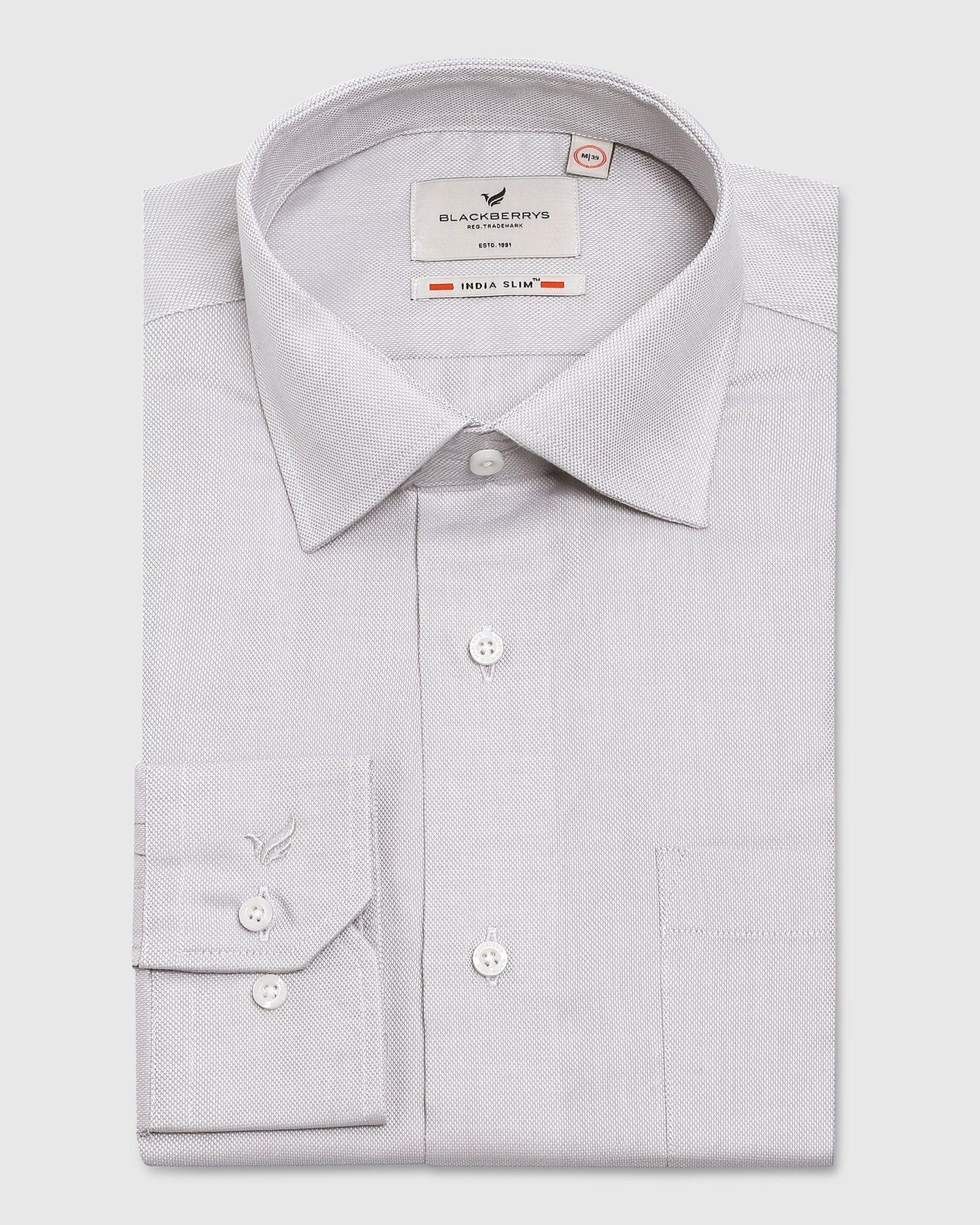 Formal Grey Textured Shirt - Bring
