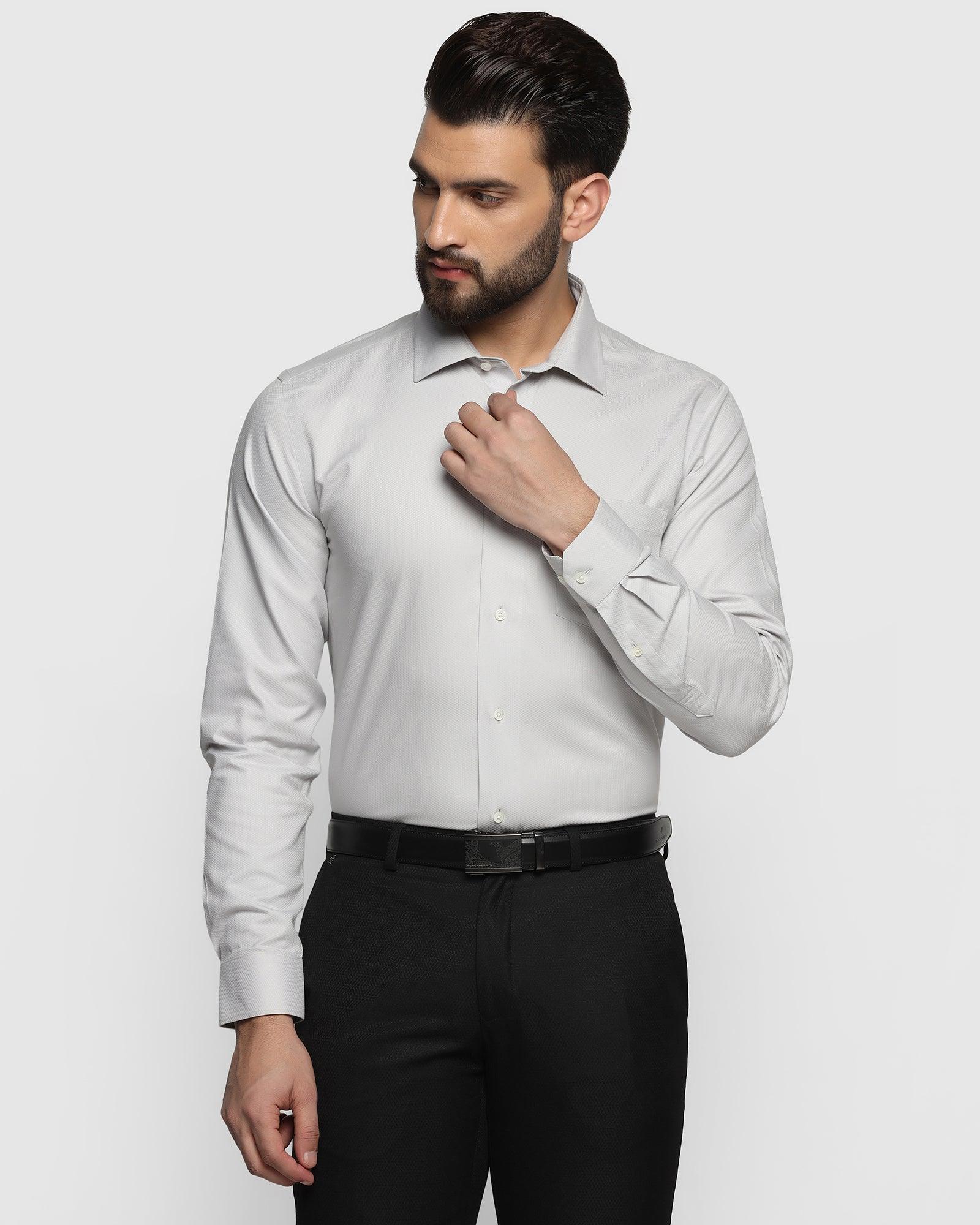 Non Iron Formal Grey Textured Shirt - Dosip