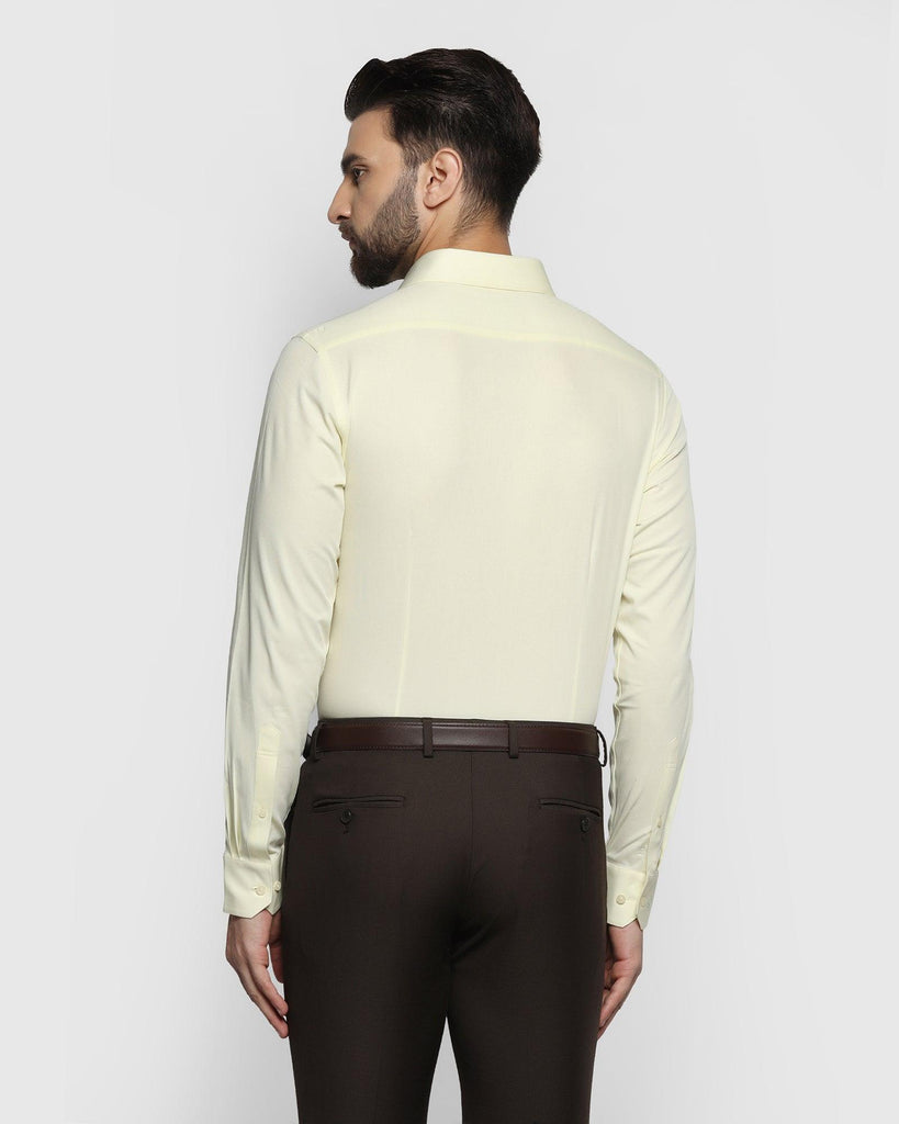 Formal Lemon Yellow Textured Shirt - Marco