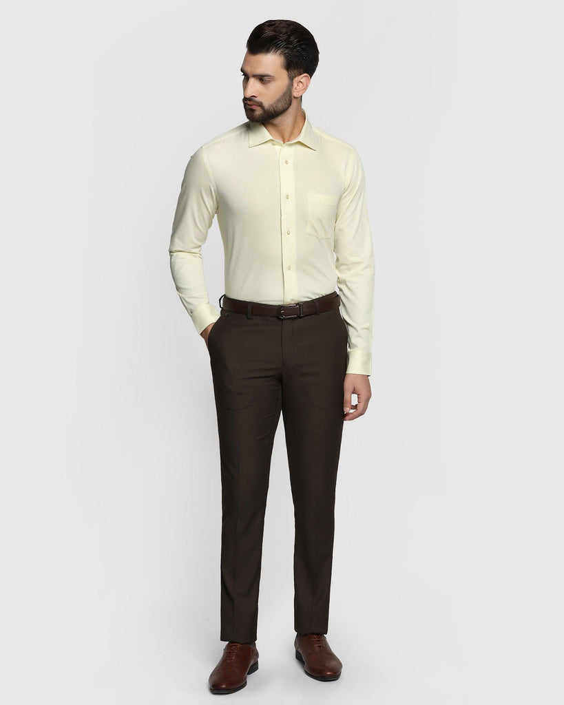 Formal Lemon Yellow Textured Shirt - Marco