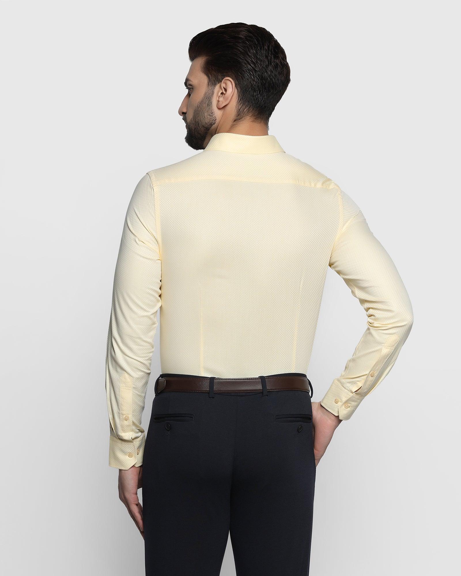 Formal Lemon Yellow Textured Shirt - Series