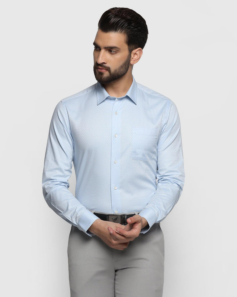 Formal Blue Textured Shirt - Elon