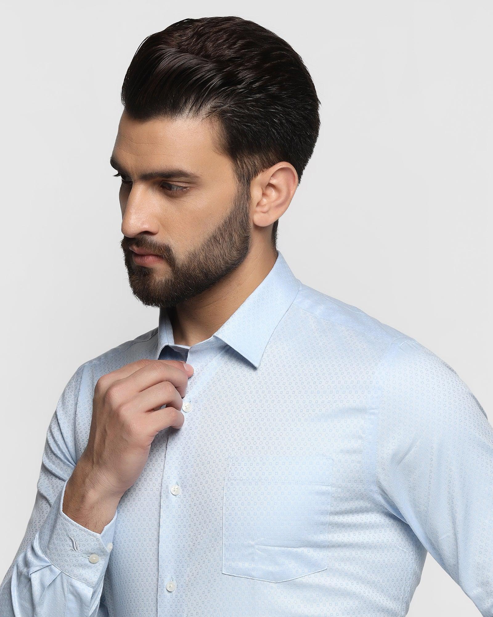 Must Haves Formal Sky Blue Textured Shirt - Samuel