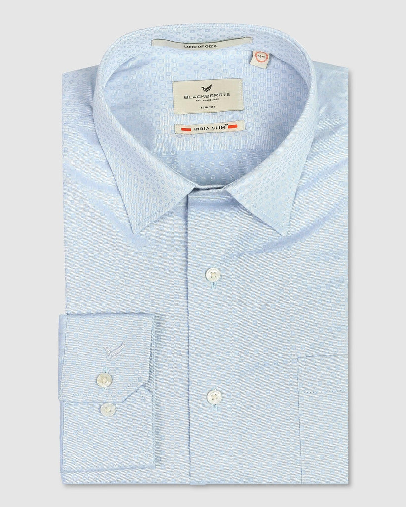 Formal Blue Textured Shirt - Elon