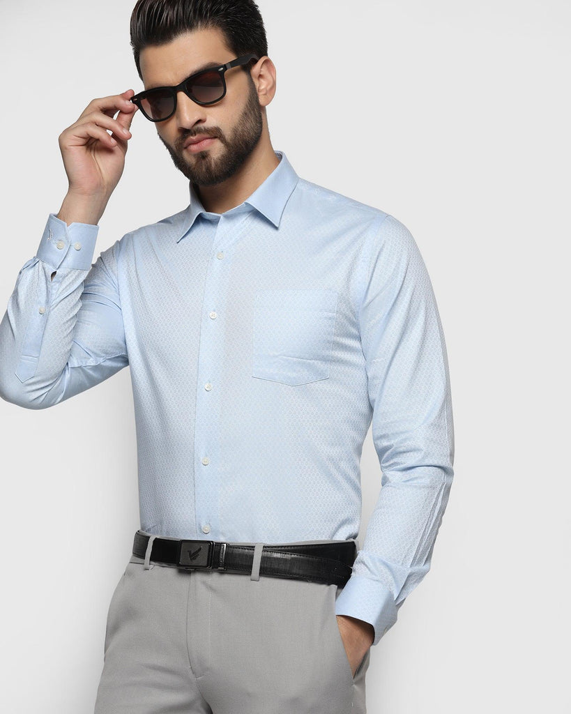 Formal Blue Textured Shirt - Elon