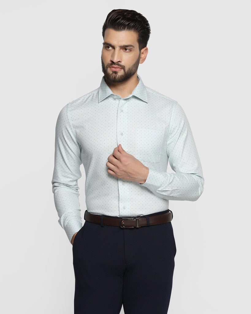 Temp Tech Formal Blue Textured Shirt - Larry