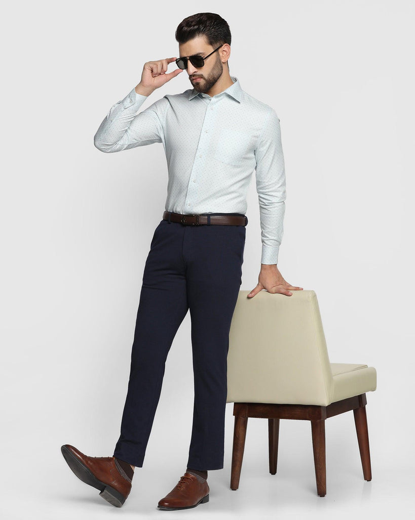 Temp Tech Formal Blue Textured Shirt - Larry