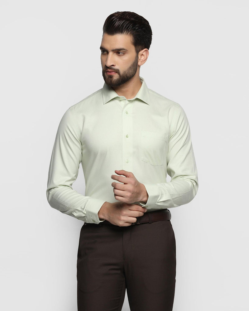 Non Iron Formal Green Textured Shirt - Dosip