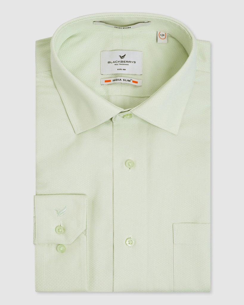 Non Iron Formal Green Textured Shirt - Dosip