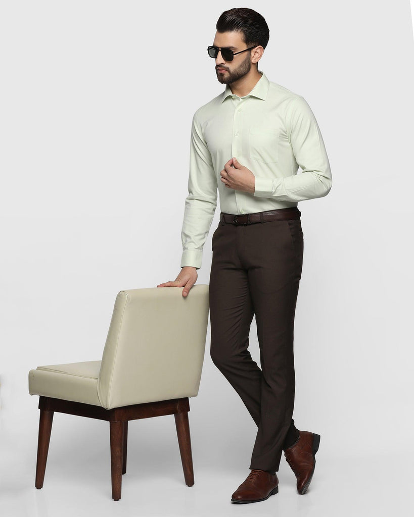 Non Iron Formal Green Textured Shirt - Dosip