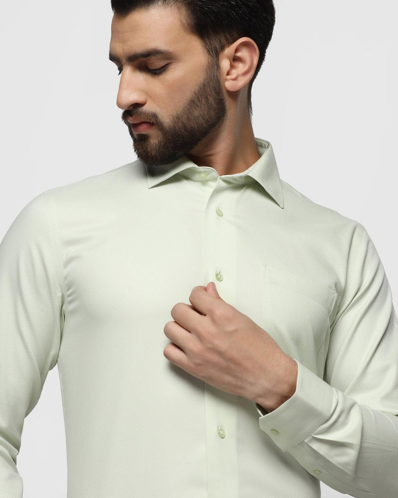 Non Iron Formal Green Textured Shirt - Dosip