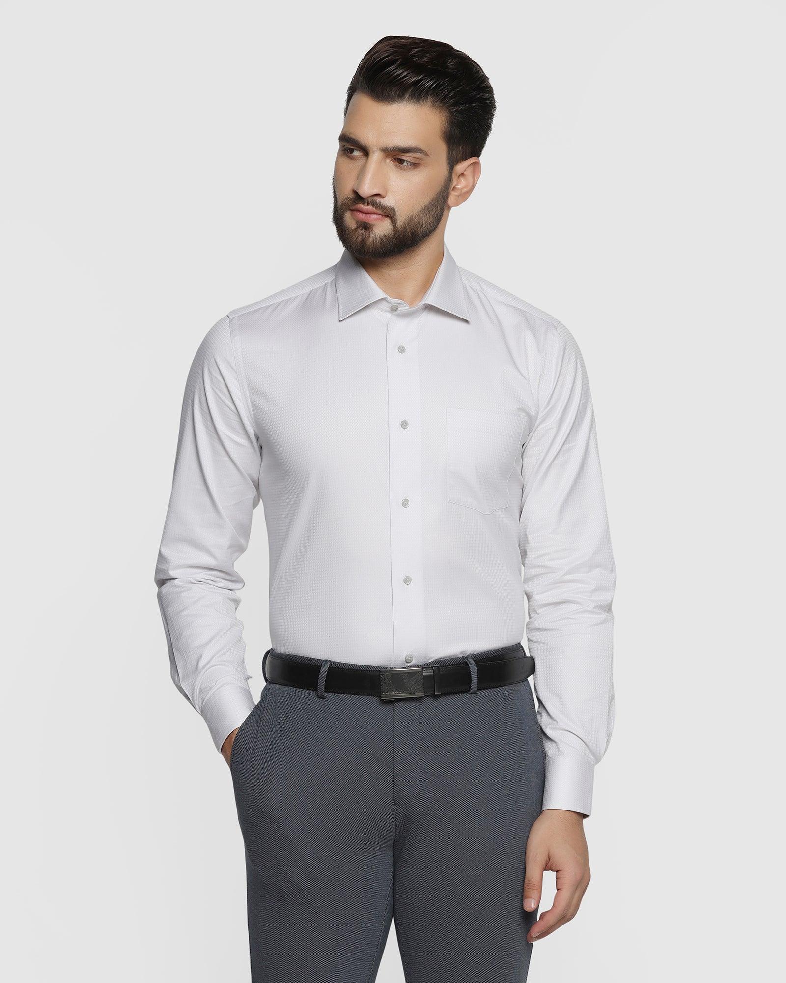 Textured Formal Shirt In Light Grey (Gibbs)