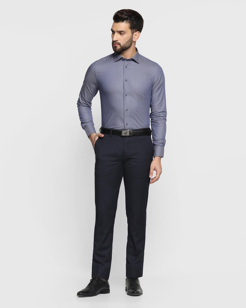 Formal Navy Textured Shirt - Hetro