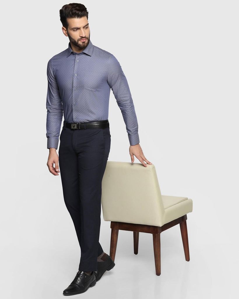 Formal Navy Textured Shirt - Hetro