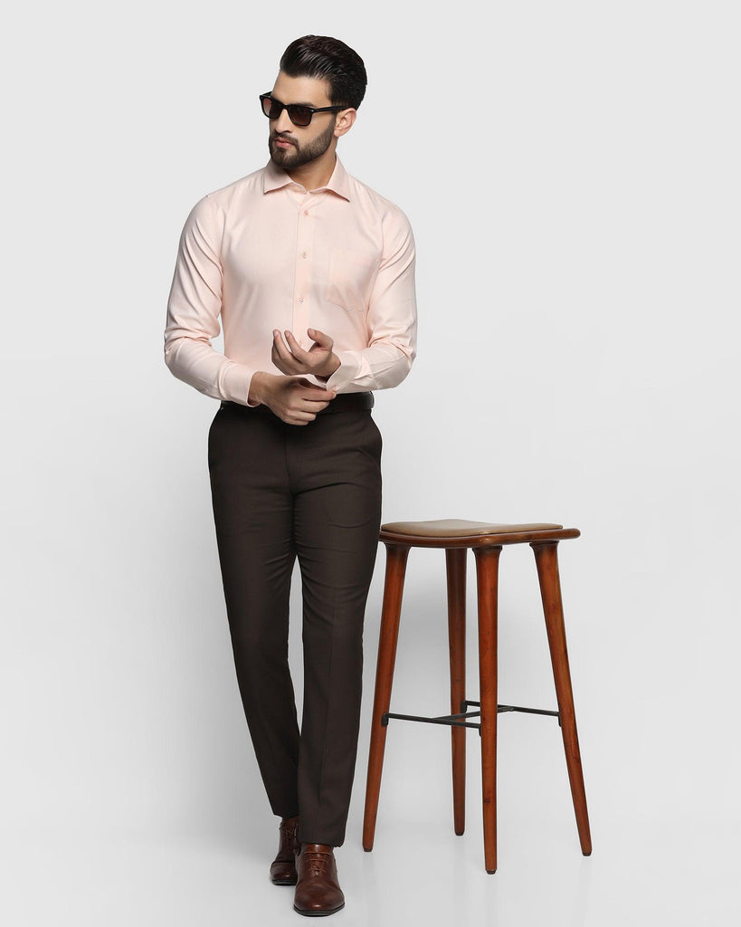 Non Iron Formal Peach Textured Shirt - Decade