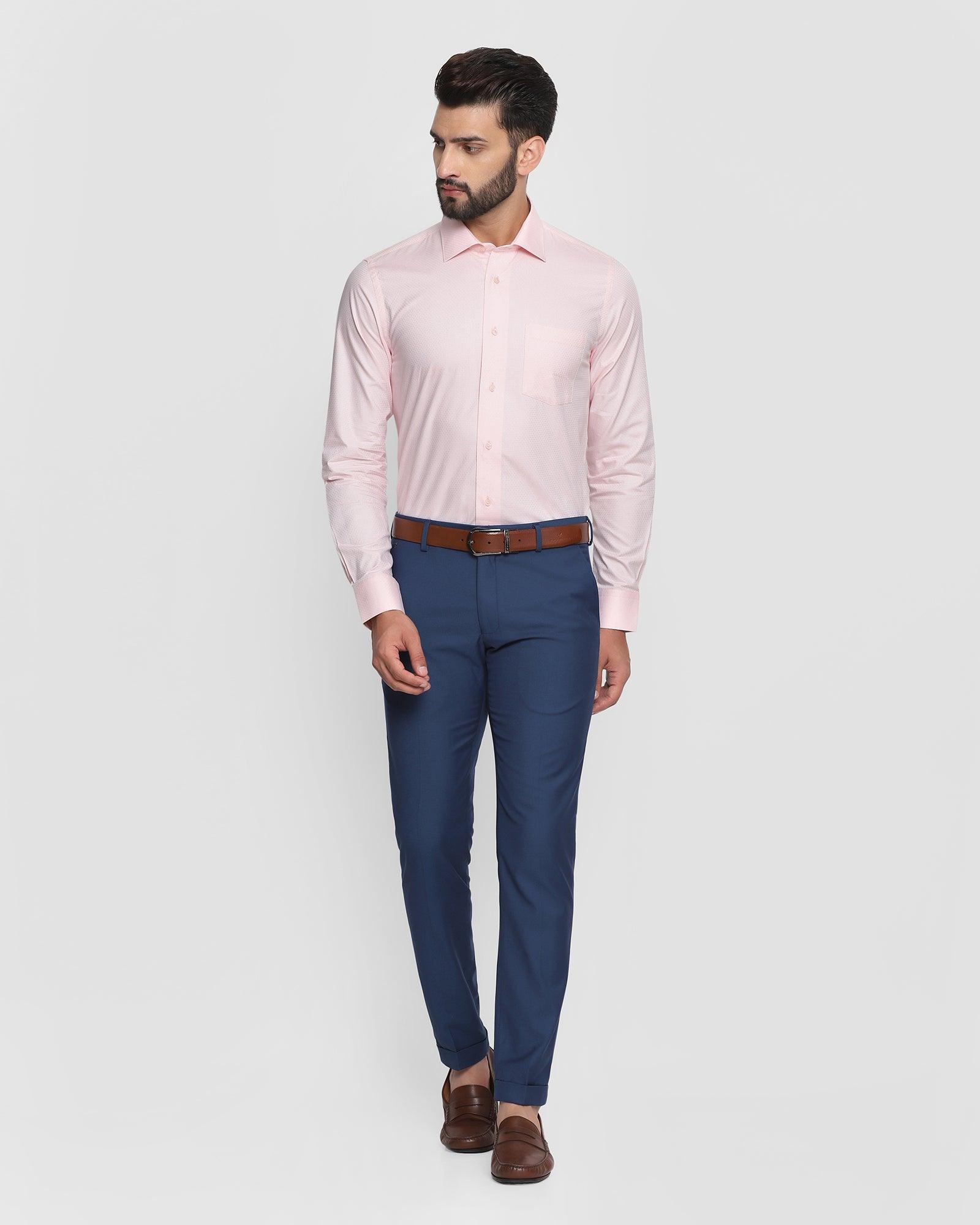 Formal Peach Textured Shirt - Japlin