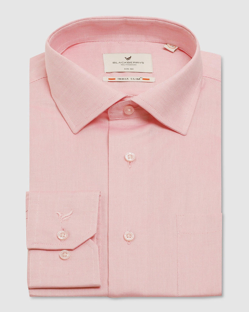 Formal Pink Textured Shirt - Bring