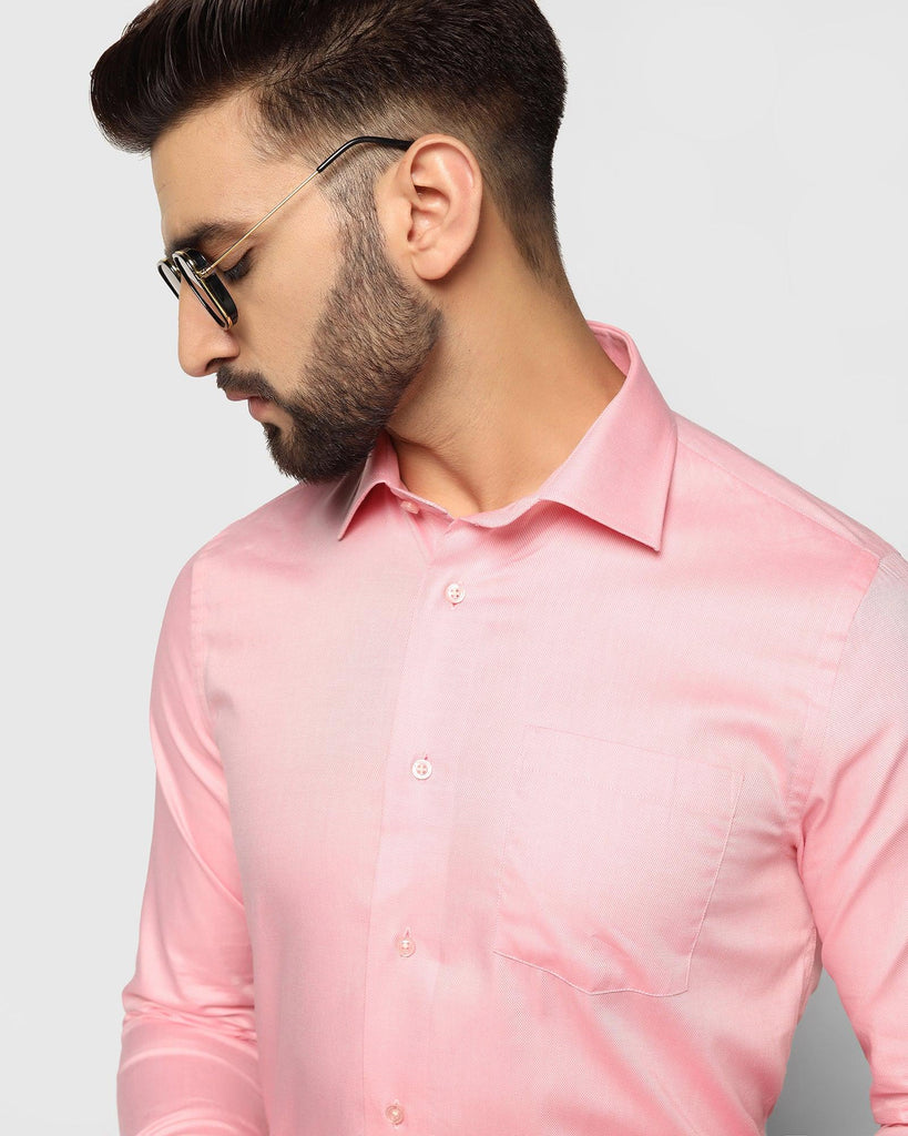 Formal Pink Textured Shirt - Bring