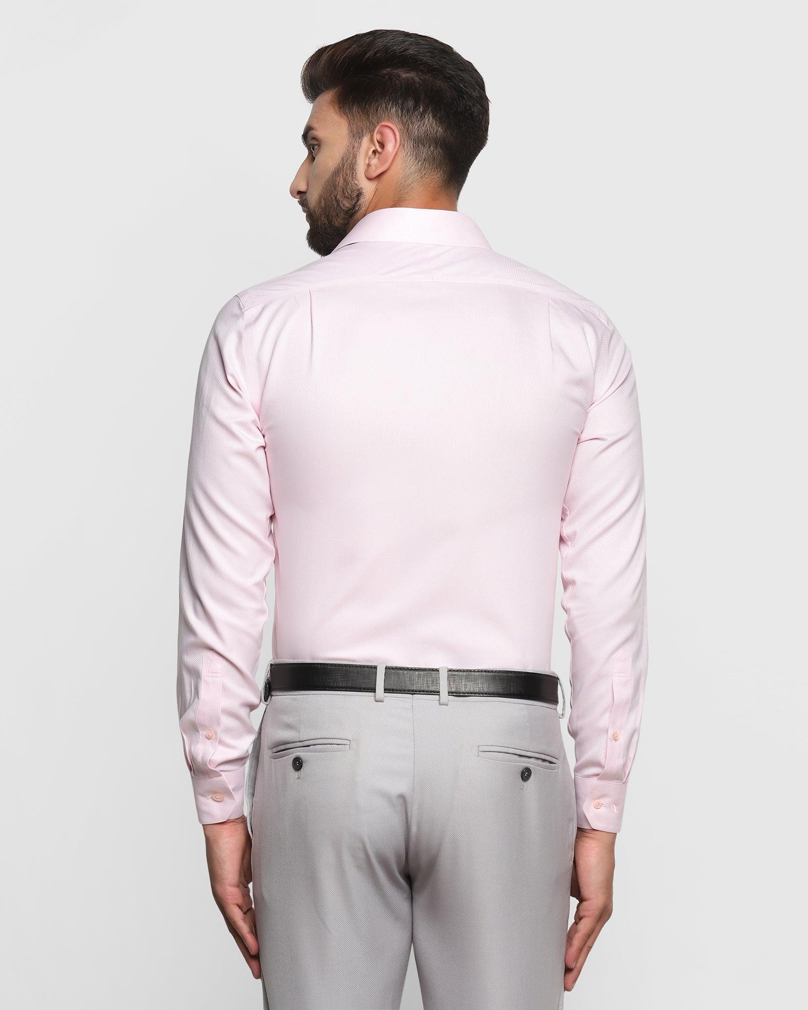 Non Iron Formal Pink Textured Shirt - Dofip