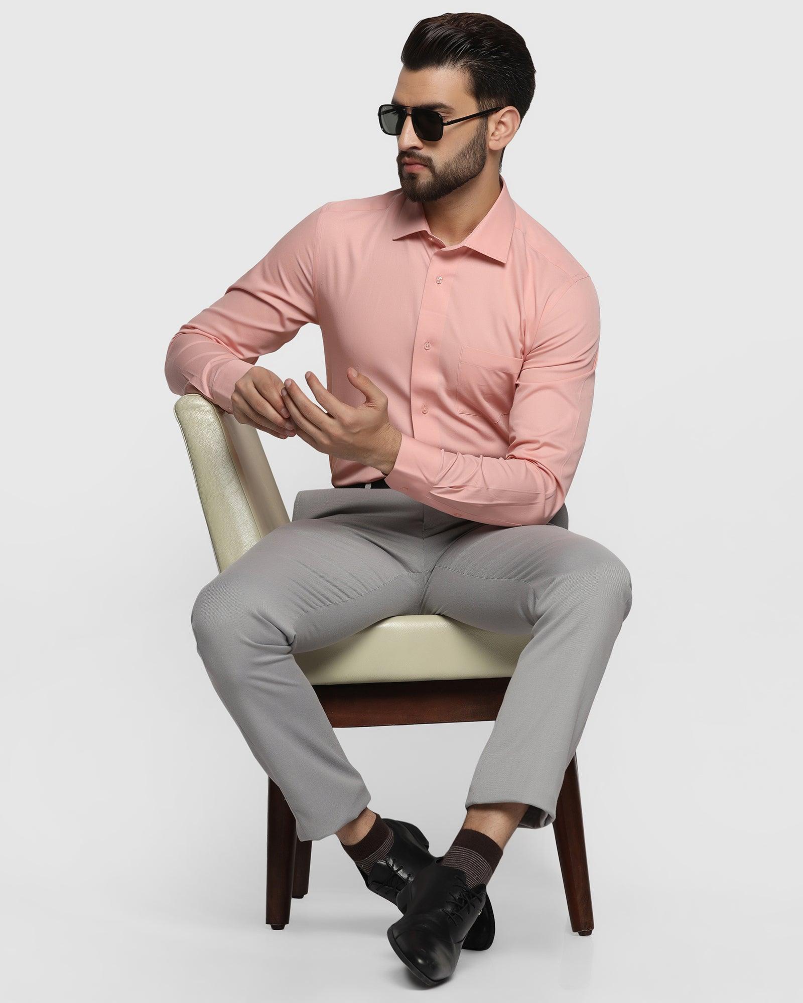 Formal Pink Textured Shirt - Marco