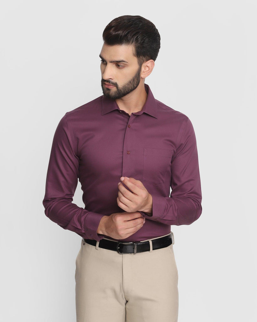 Non Iron Formal Plum Textured Shirt - Doffie