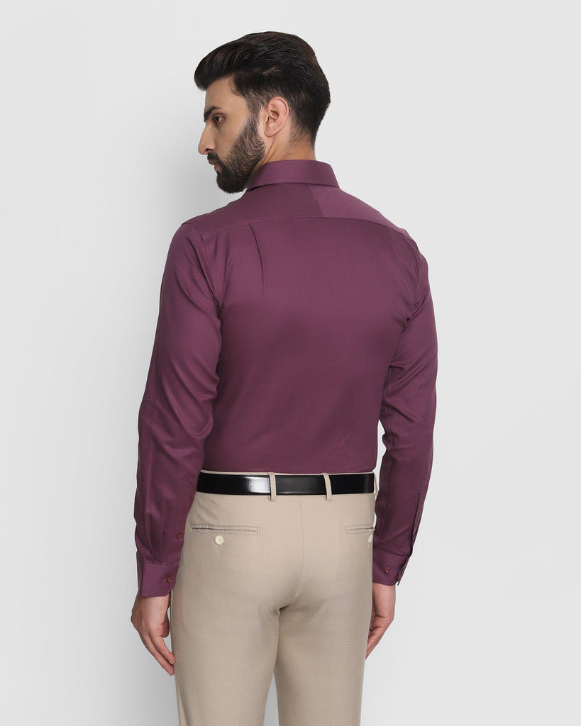 Non Iron Formal Plum Textured Shirt - Doffie