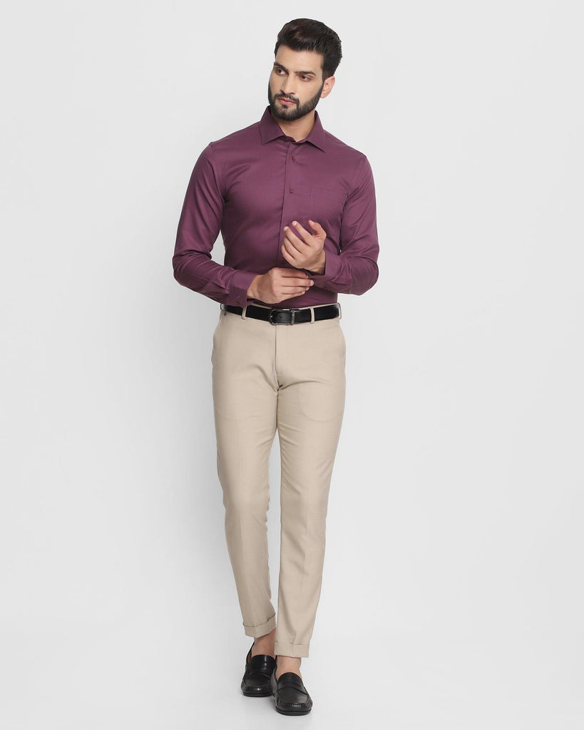 Non Iron Formal Plum Textured Shirt - Doffie