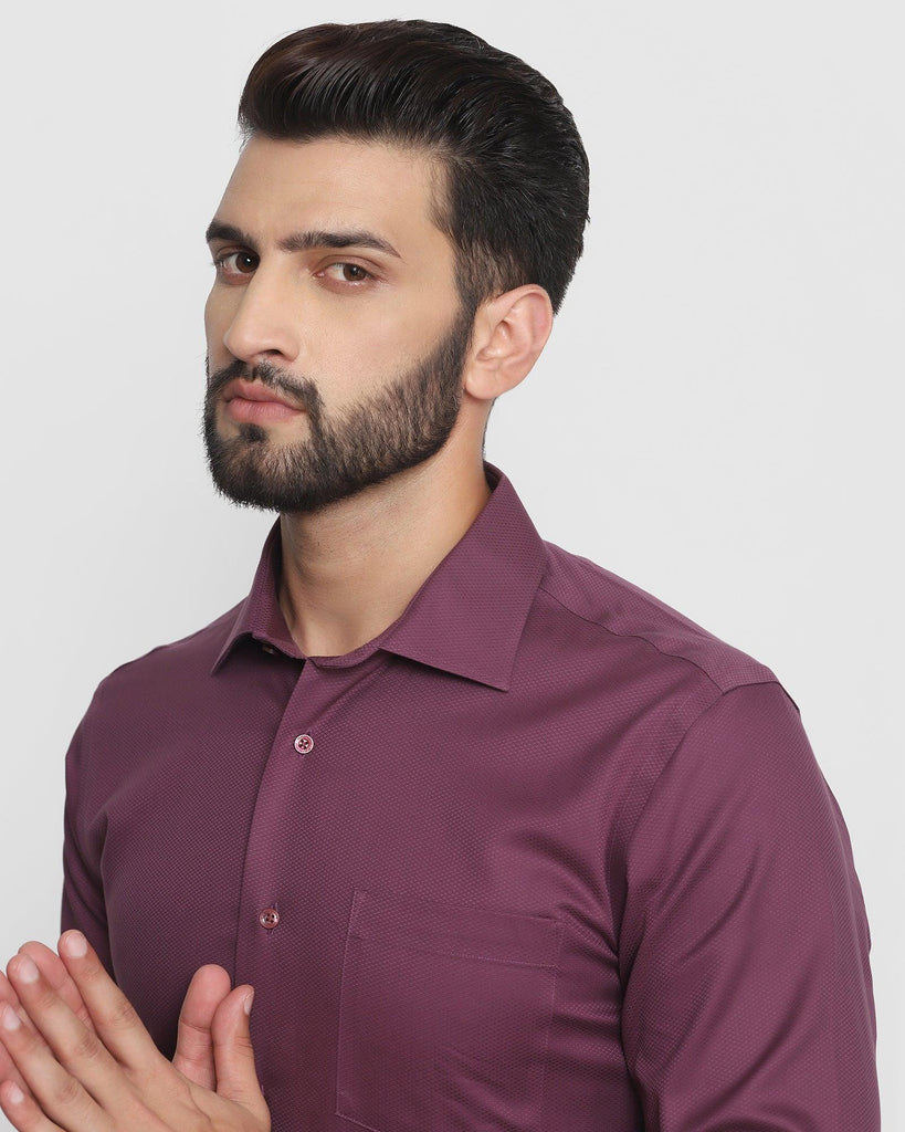 Non Iron Formal Plum Textured Shirt - Doffie