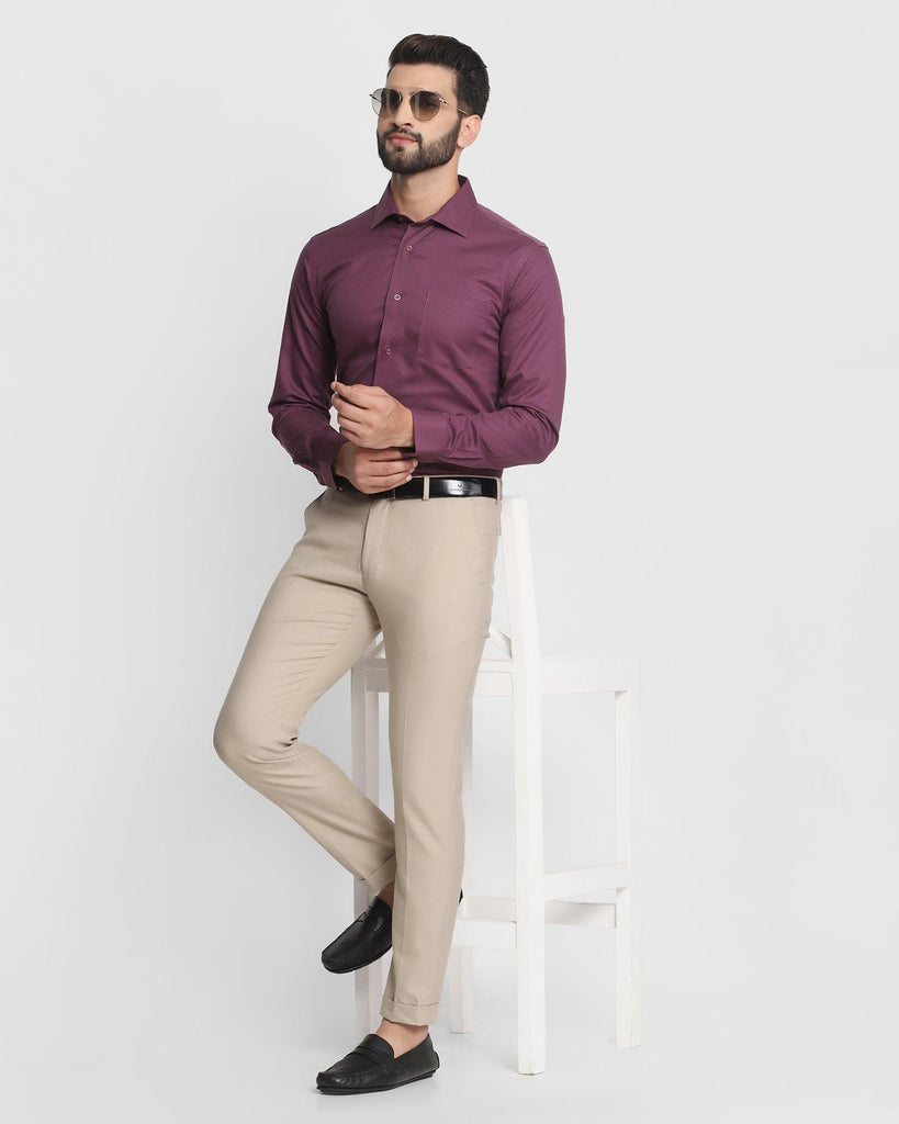 Non Iron Formal Plum Textured Shirt - Doffie