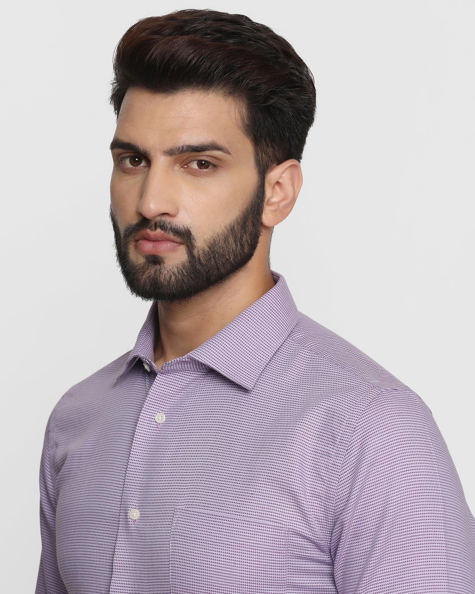Formal Purple Textured Shirt - Calix
