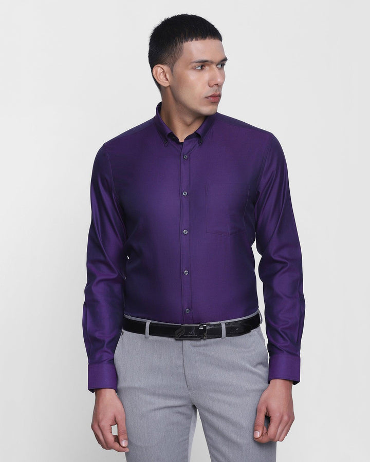 Formal Purple Textured Shirt - Dilan