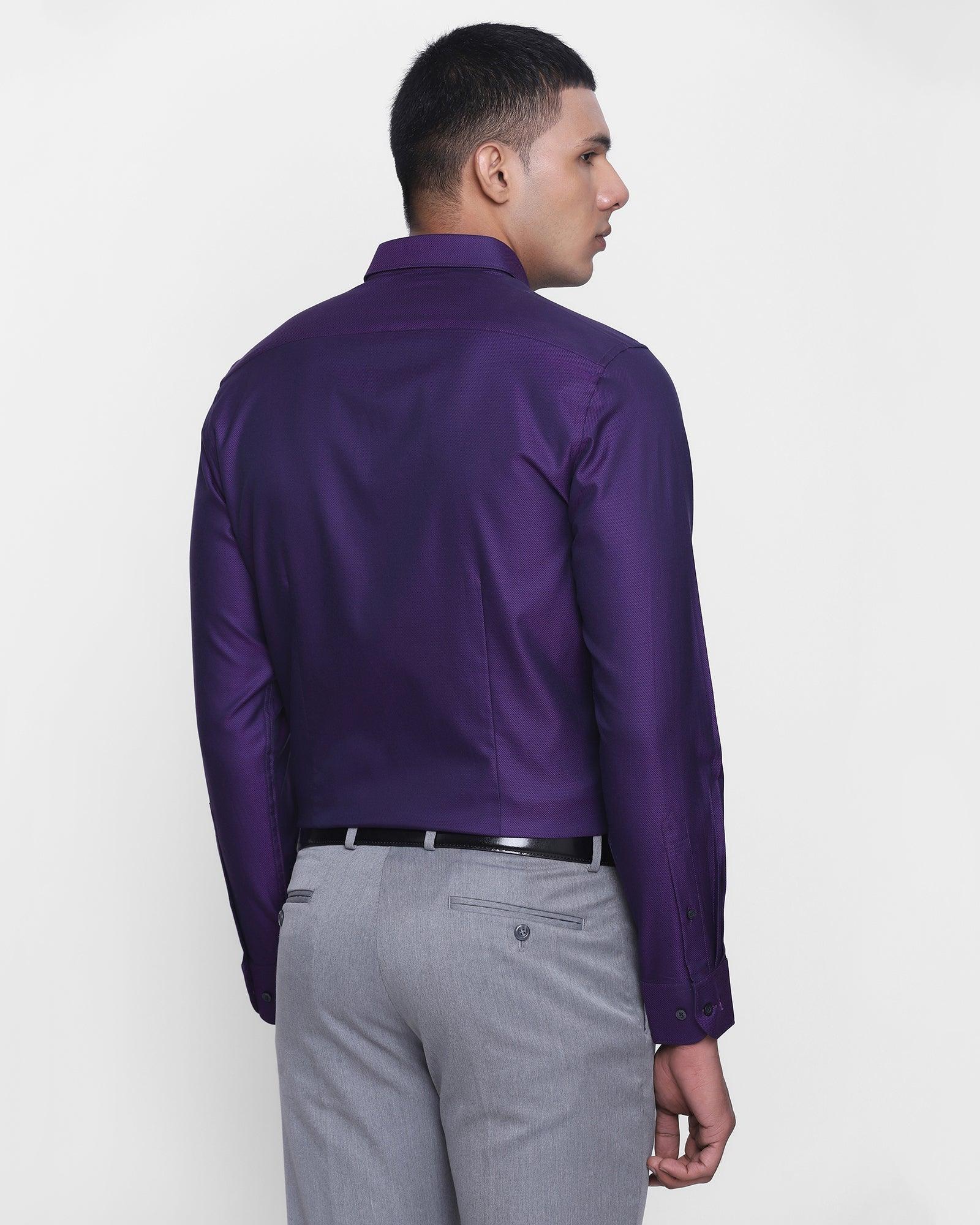 Formal Purple Textured Shirt - Dilan