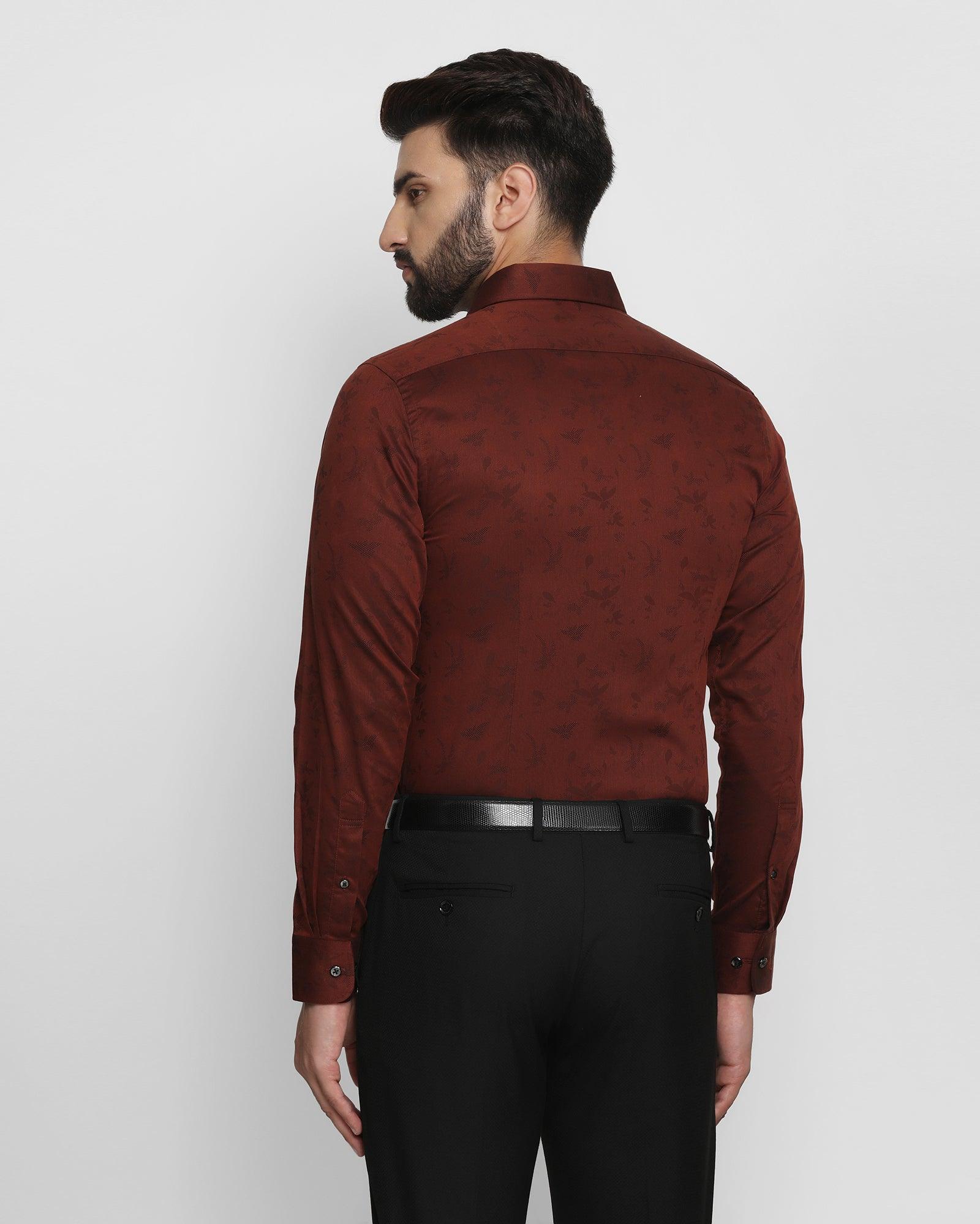 Formal Rust Textured Shirt - Amaze