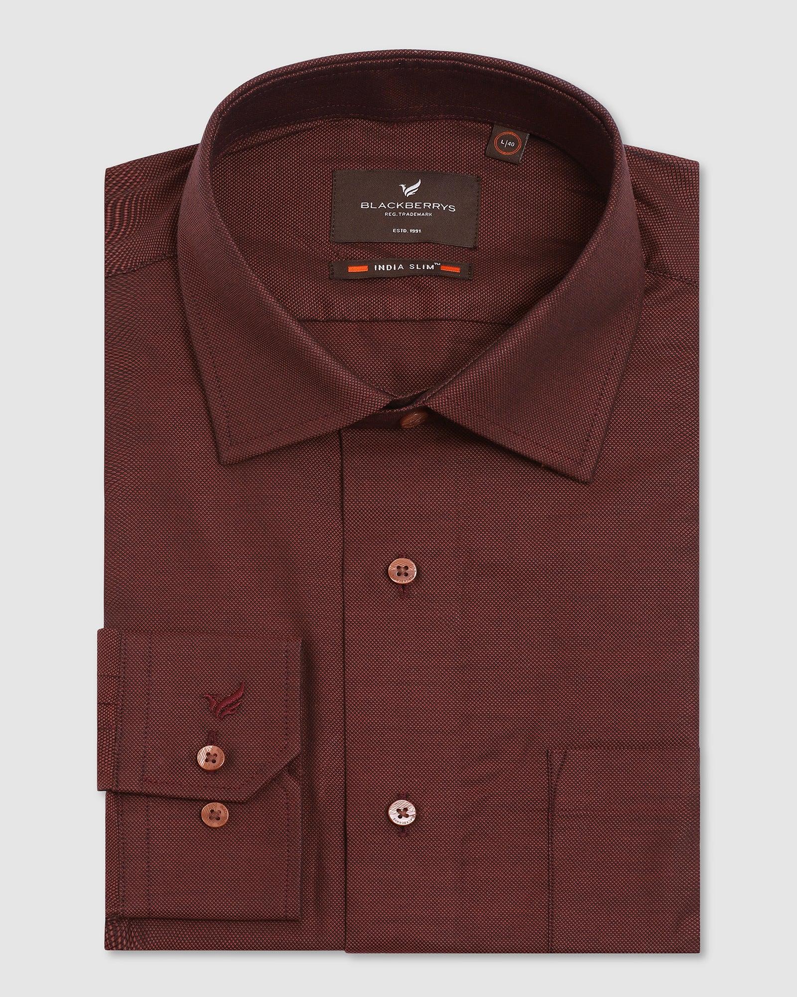 Formal Rust Textured Shirt - Artal