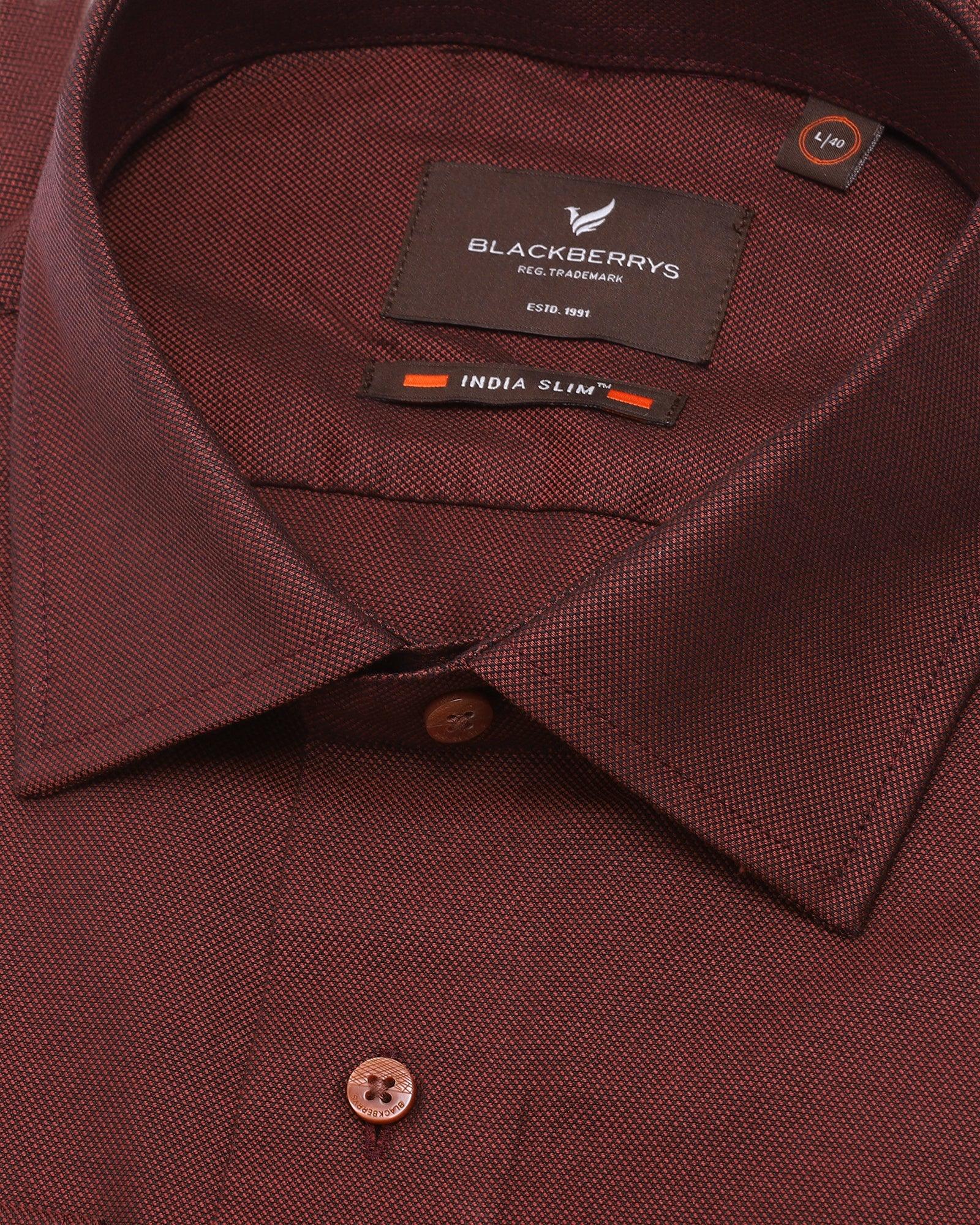 Formal Rust Textured Shirt - Artal