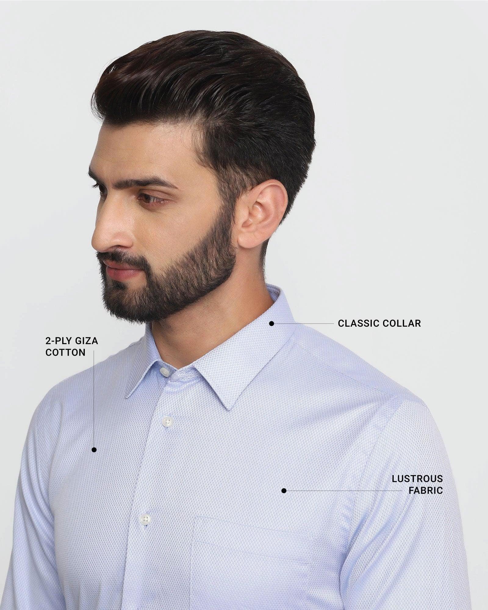 Textured Formal Shirt In Sky Blue (Samuel) - Blackberrys