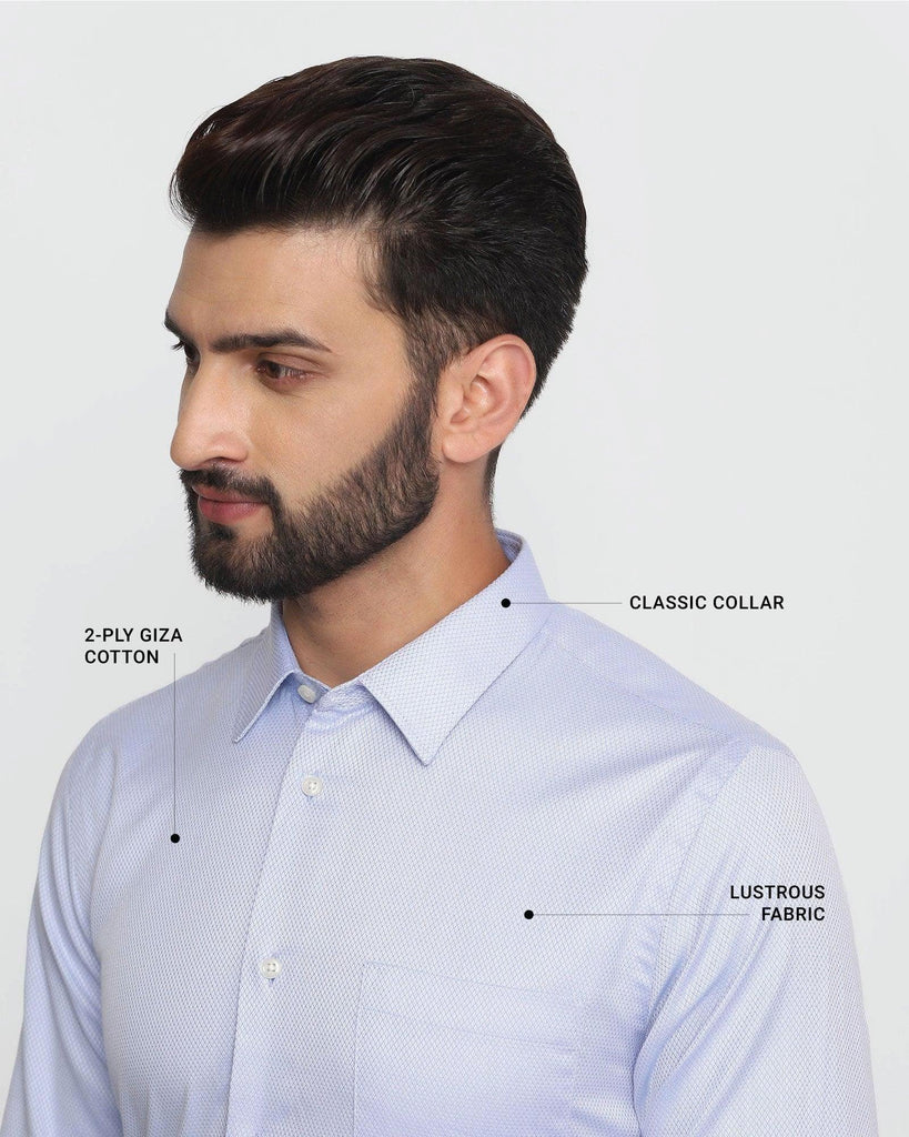 Must Haves Formal Sky Blue Textured Shirt - Samuel