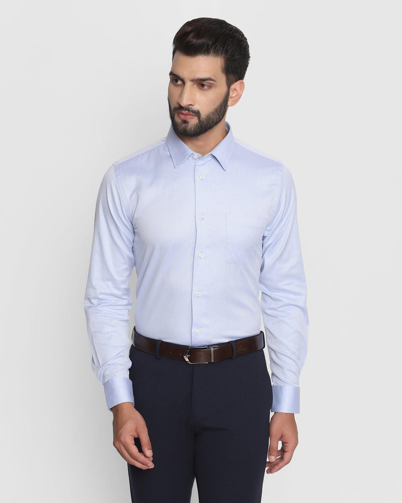 Must Haves Formal Sky Blue Textured Shirt - Samuel