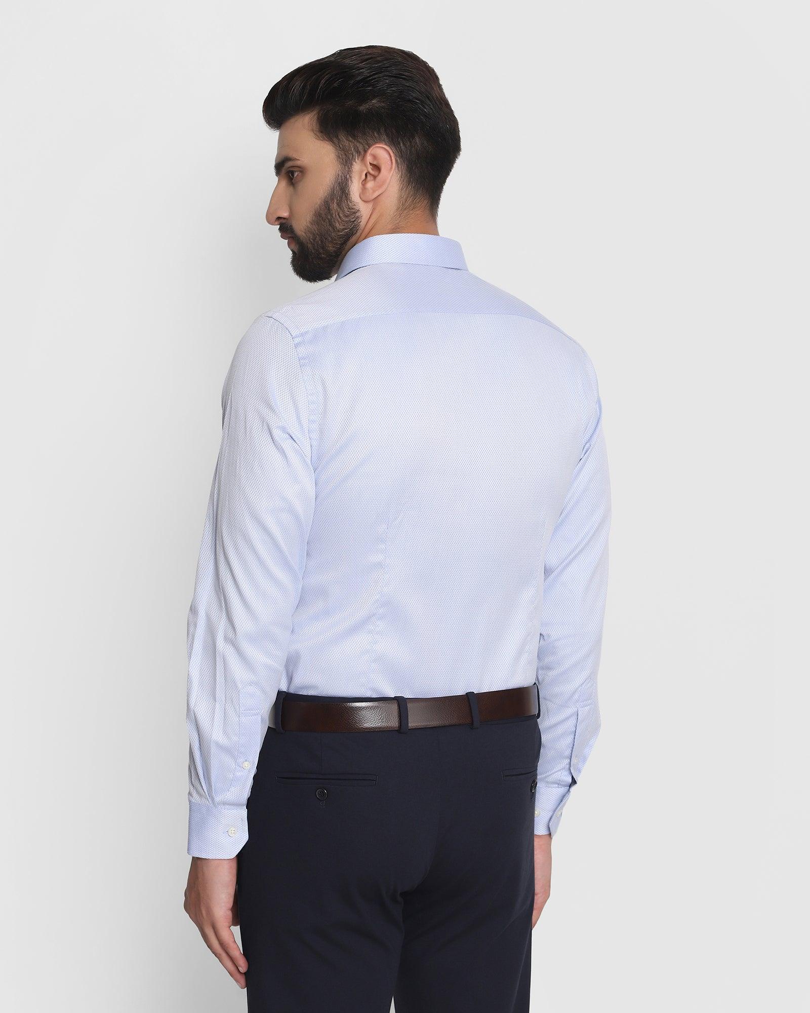 Textured Formal Shirt In Sky Blue (Samuel) - Blackberrys