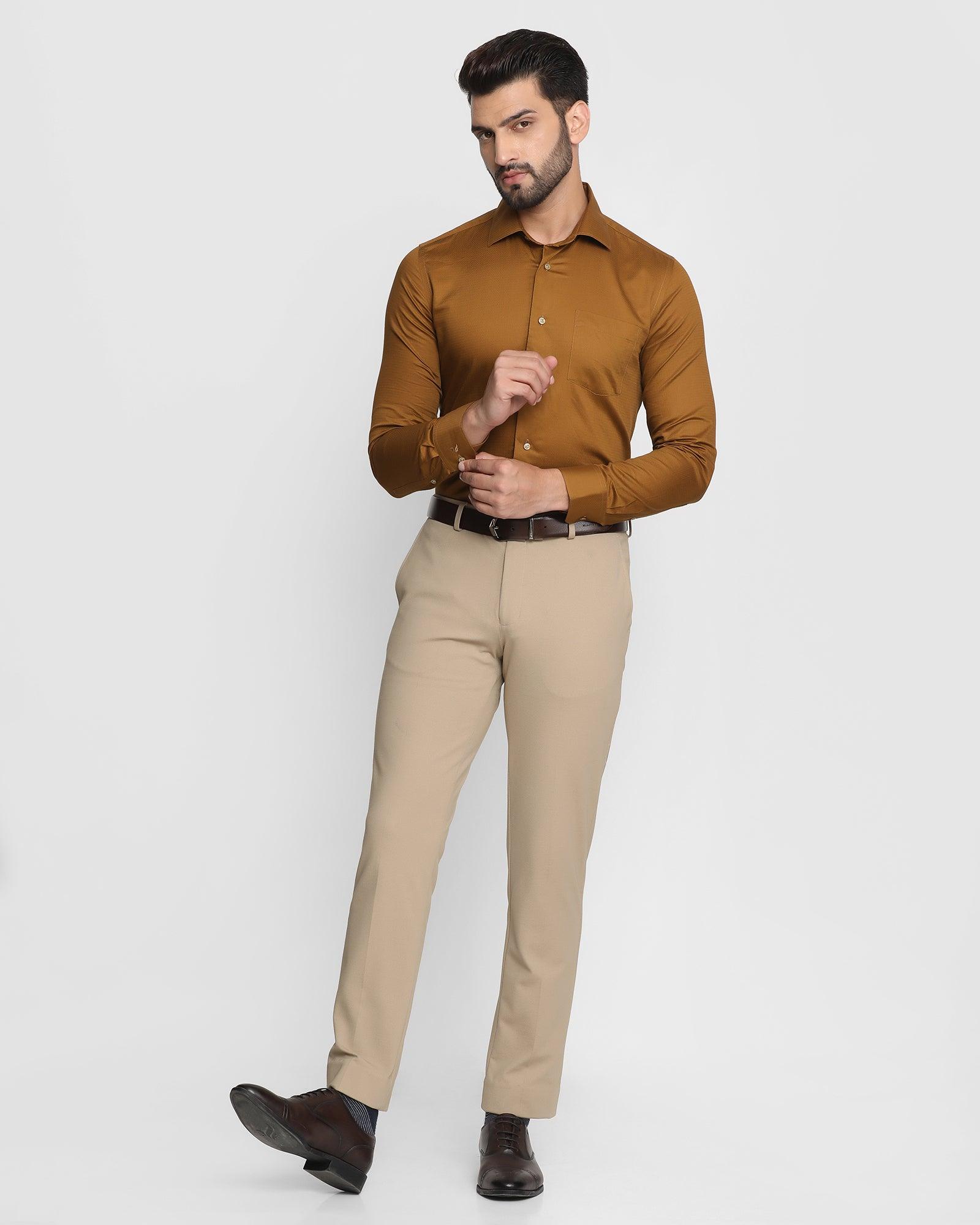 textured formal shirt in tobacco brown turbo blackberrys clothing 3