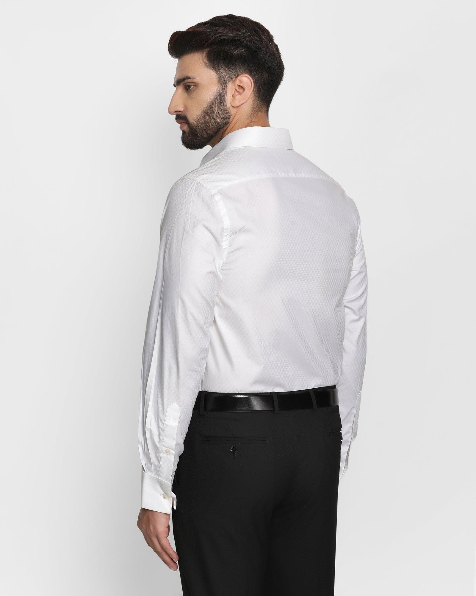 Formal White Textured Shirt - Ajax