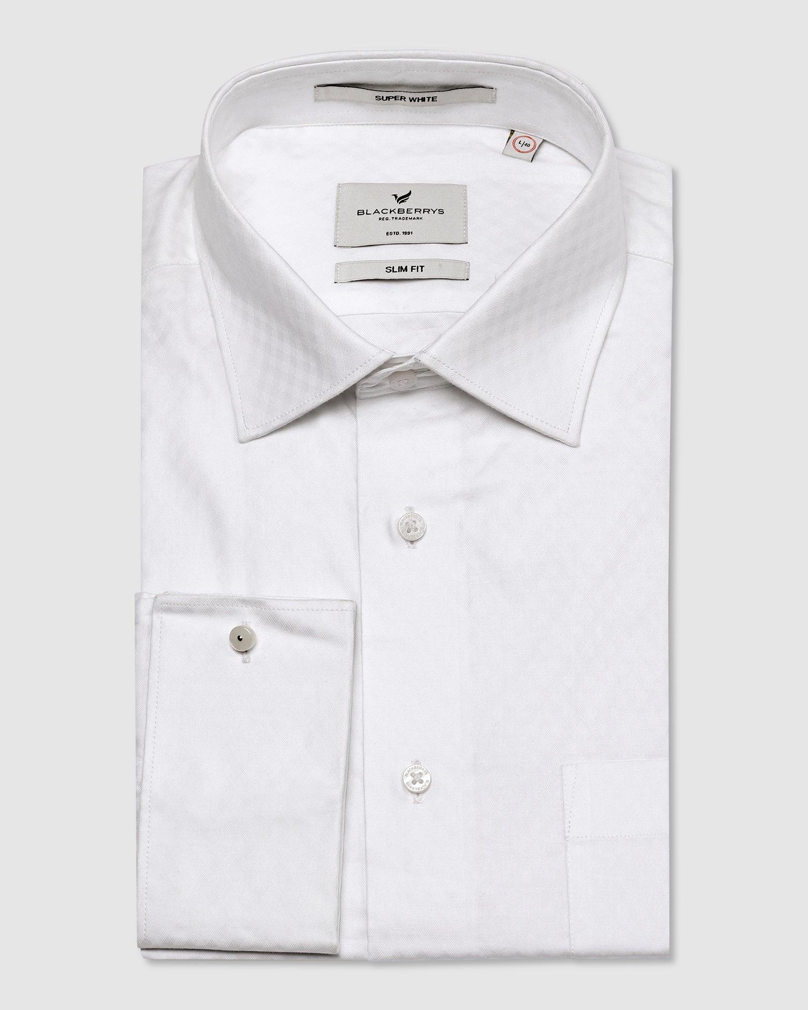 Formal White Textured Shirt - Ajax