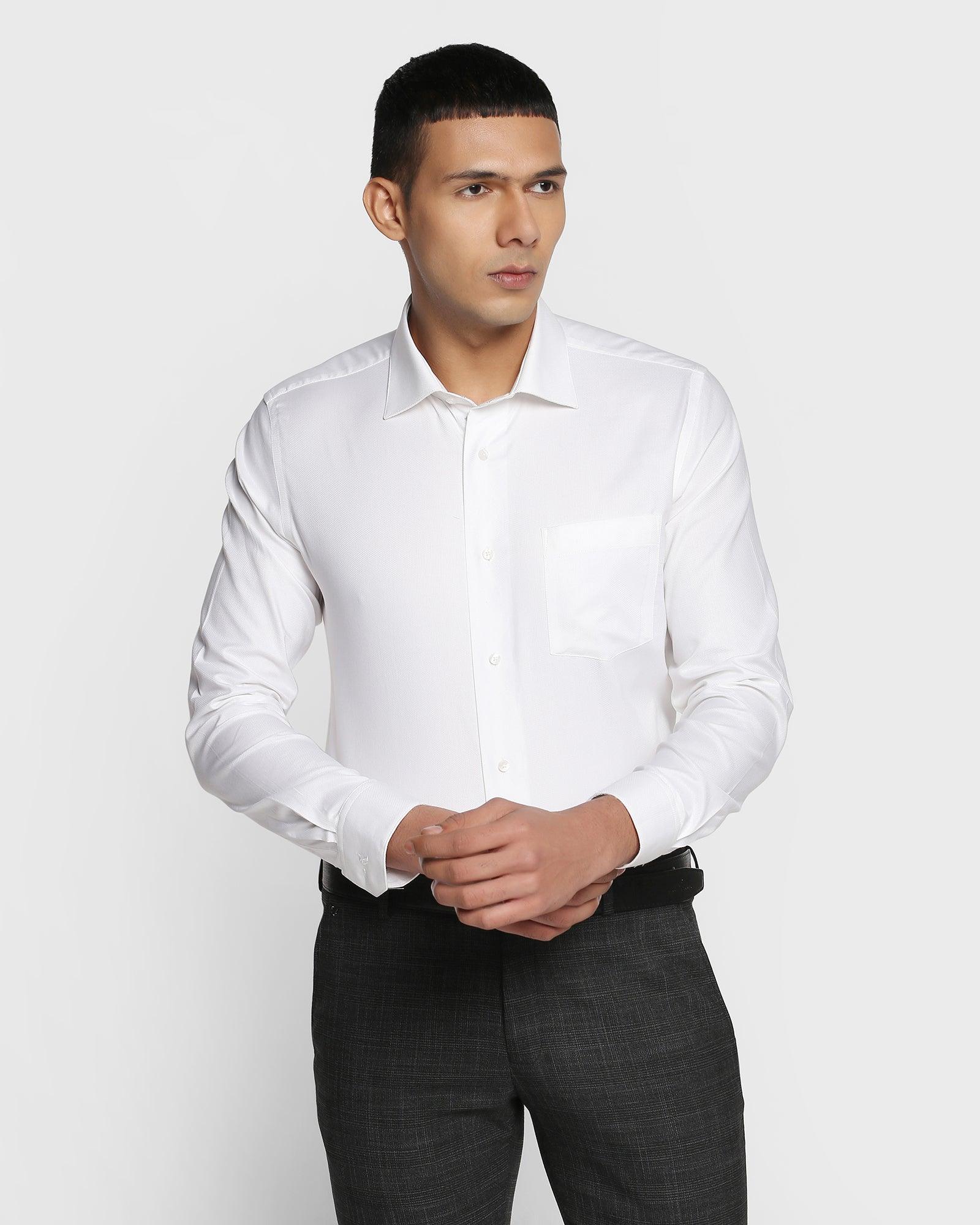 Formal White Textured Shirt - Becker