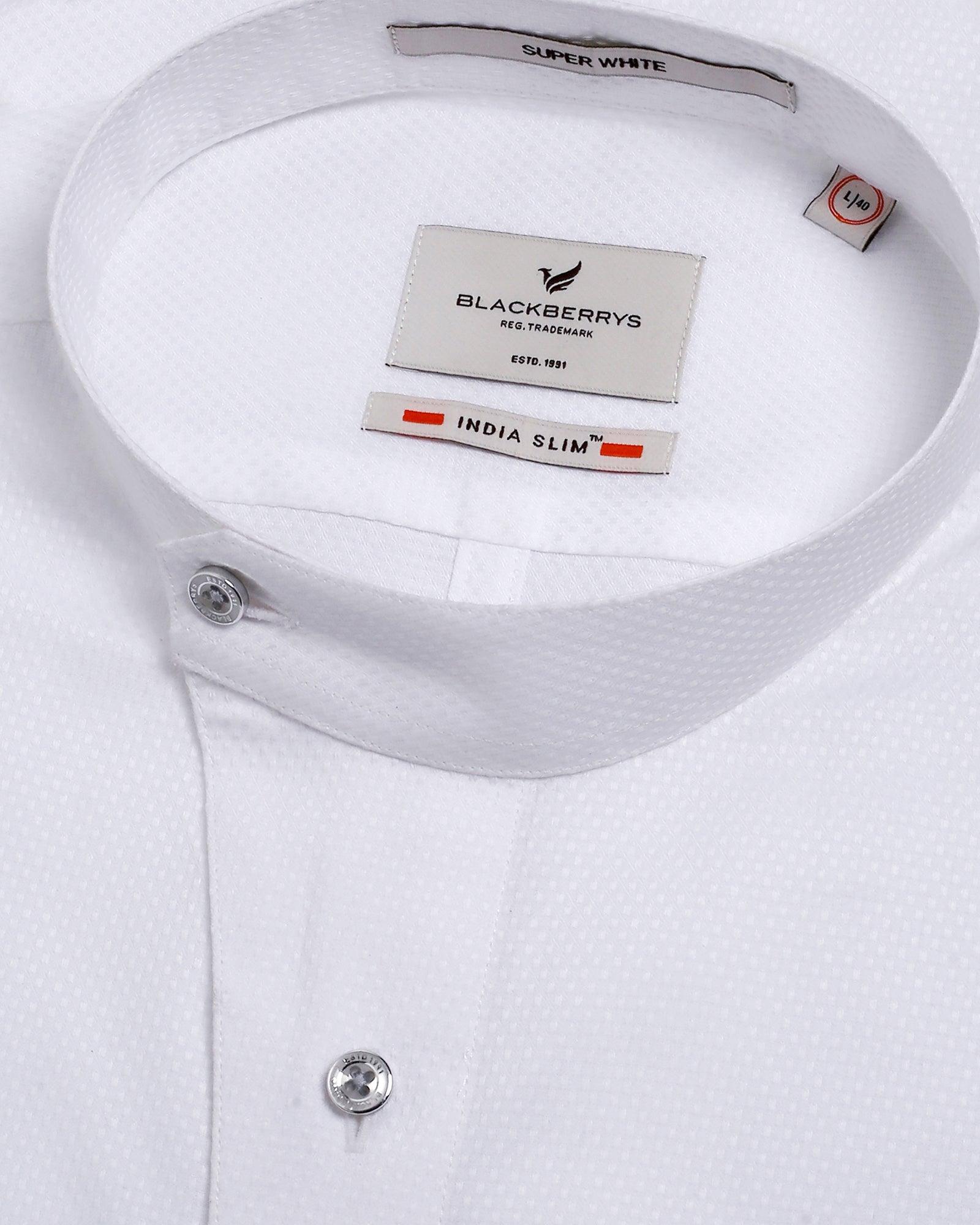 Formal White Textured Shirt - Chris