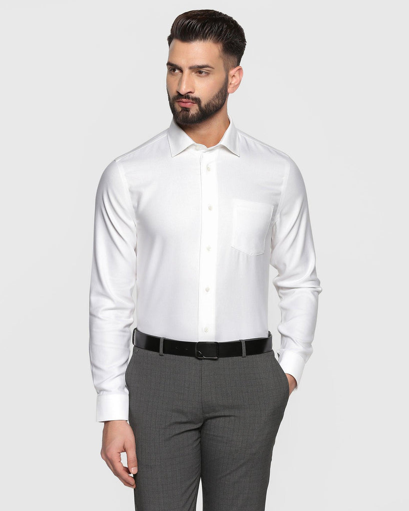 Non Iron Formal White Textured Shirt - Decade