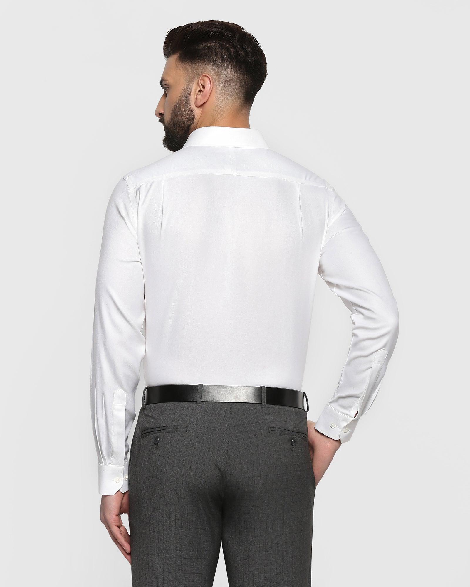 Non Iron Formal White Textured Shirt - Decade